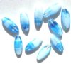 10 20x8mm Flat Oval Aqua/White Givre